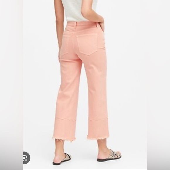 BANANA REPUBLIC HIGH-RISE WIDE-LEG CROP JEAN size 28 in peach punch - Picture 2 of 5